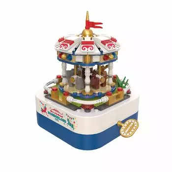 ROBOT PLAZA Сборочный блок Игрушка Музыкальная шкатулка Дети Мальчики Девочки Развивающая игрушка Карусель Подарок на день рождения (Карусель)