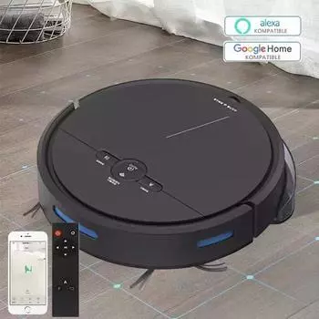 Робот-пылесос 3600PA Smart Wireless Wi-Fi Резервуар для воды на 180 мл Зона навигации на карте Робот-пылесос для пола для дома