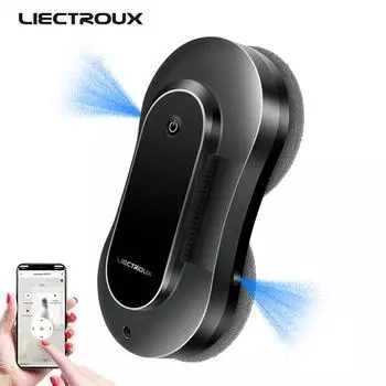Робот-пылесос для окон Liectroux YW810, двойной распылитель воды, автоматическая швабра для влажной уборки стекла, робот для мытья окон на дому, резервуар для воды на 70 мл чёрный/серый