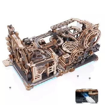 ROBOTIME 3D пазл деревянный 3D деревянный пазл Marble Run LGA01 & LGC01 & LG01 комбинированный набор электрическая модель горка водяное колесо шестерня трек ролик