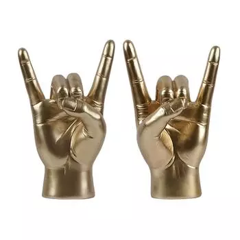 Rock Hand Gesture Statue Creative Table Centerpiece Music Gesture Figurine for Farmhouse Dorm Apartment Living Room Decorations