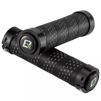 ROCKBROS Bicycle Handlebar Grips with Bar Tape Aluminum Lock Ring for Double for Mountain Bikes Grips, Anti-Slip Style, 22.2mm Handlebars, чёрный