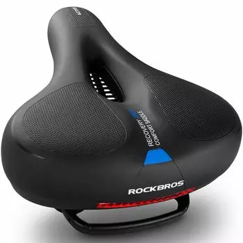 ROCKBROS велосипедное седло Ultra Memory Foam Shock Back Reflective Cross Mountain Mamachari, толстое, безболезненное, амортизирующее, впитывающее, перфорированное,