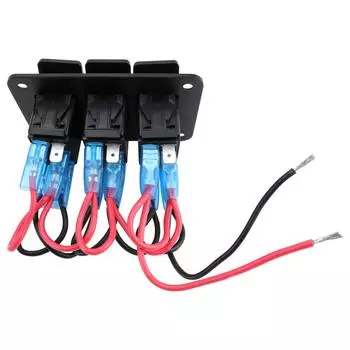 Rocker Switch Panel Marine Boat Toggle Switch Panel DC12-24V Blue LED Light Toggle Switch Panel Waterproof For Car Truck Boat
