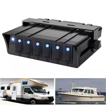 Rocker Switch Panel with LED Light Indicator 40A 12V for Cars Vehicles Caravan