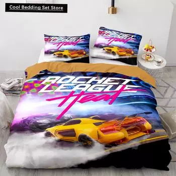 Rocket League Bedding Set Bedspread Single Twin Full Queen King Size Car Rocket League Bed Set Children s Bedroom Duvet cover EU single(135x200cm)