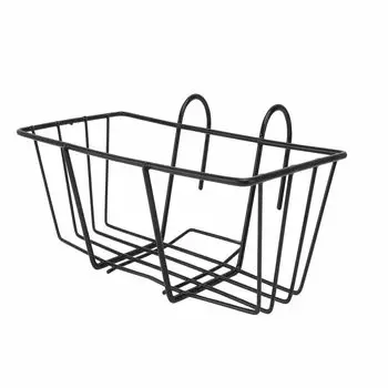 Roczential Iron Подвесная полка-корзина с крючком Держатель для балконного цветочного горшка (черный)