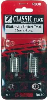 Rokuhan Z Gauge R030 прямая 25 мм рейка (4 шт)