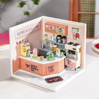 Rolife Super Creator стерео головоломки блоки головоломки Diy Hut ручной работы собранные игрушки магазин чая с молоком миниатюрный комплект для дома «сделай сам»