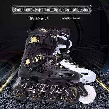 Роликовые коньки для взрослых - Профессиональные роликовые коньки Fancy Flat для мужчин и женщин 38 чёрный/золотой