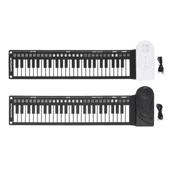 Rolling 49 Key Speaker Keyboard Портативная многофункциональная 49-клавишная складная электронная клавиатура для Tra White