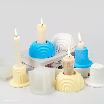 Roman Pillar Candlestick Concrete Silicone Mold Geometry Stripe Candle Holder Crafts Casting Tools Resin Gypsum Molds Home Decor