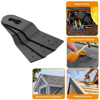 Roof Safety Anchor Hitch Clip,Permanent Roof Anchor Use With Roofing , Safety Ropes And Other Roof Safety Equipment (Black-3 Pcs) one size чёрный
