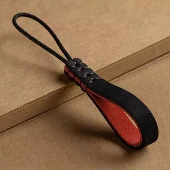 Rope Pendant Cowhide Car Keychain Key Loop Leather Key Ring Creative Leather Lanyard Key Holder