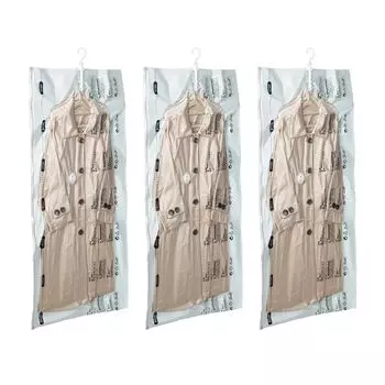 Roqao Compression Bag Hanging Compression Bag Coat Hanging 3 Pieces Compression Bag Vacuum Storage Bag Compression Bag Travel Kimono Storage Bag Space