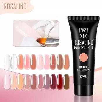 ROSALIND 10 мл/15 мл/30 мл УФ-полигель для ногтей, кристальный гель для наращивания ногтей, быстрое наращивание, поли-УФ-гель для ногтей, акриловый гель-лак для дизайна ногтей, множество дополнительных 10ml