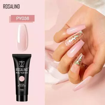 ROSALIND 10 мл полигель для ногтей, полупостоянный УФ-гель, акриловый жидкий гибридный лак, верхнее покрытие для наращивания пальцев
