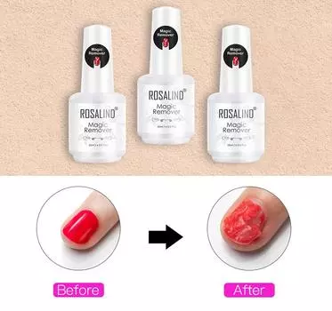 ROSALIND 15 мл Magic Nail Polish Gel Remover Маникюрный гель-лак для дизайна ногтей Быстрое удаление