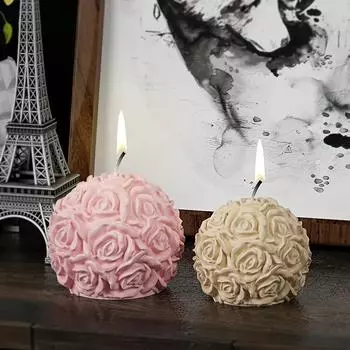 Rose Bouquet Pillar Silicone MoldsFlower Cluster Candle Decoration Gift Bowknot Rose Flower Cylinder Aroma Candle Mold