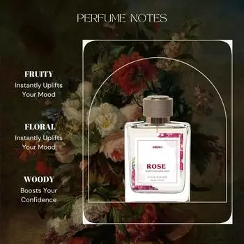 Rose Woman Eau De Parfum Духи для женщин с черной смородиной, ванилью, жасмином | Цветочный и сладкий EDP стойкий аромат 100 мл 100 ML