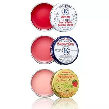 Rosebud Perfume Company Smith, набор из 3-х бальзамов для губ Revich Layers, бальзам, мятная роза, клубника, 1 набор, 66 г