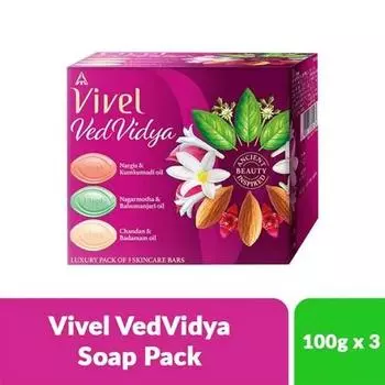 Роскошное мыло Vivel Ved Vidya для мягкого и ровного тона, 100 г, упаковка из 3 шт.
