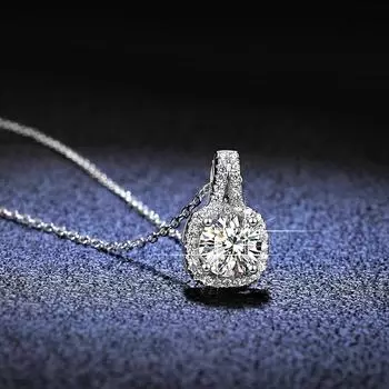 Роскошное настоящее платиновое ожерелье PT950, круглое ожерелье с муассанитом и бриллиантом 1 карат, ожерелье для женщин, свадебная вечеринка, свадебные ювелирные украшения