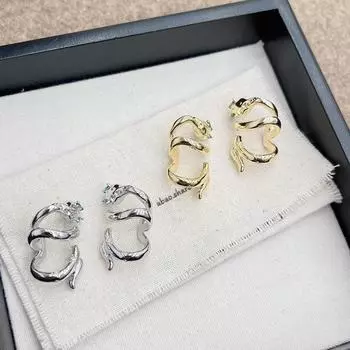 Роскошные серьги-змеи во французском стиле — модный, уникальный дизайн для элегантных женщин AE093 серебряный