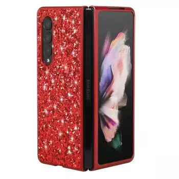 Роскошный блестящий чехол для Samsung Galaxy Z Fold 5 Fold5 Противоударный защитный чехол для телефона Galaxy Z Fold 4 Z Fold 3 5G Мягкий силиконовый чехол For Samsung Z Fold 3 серебряный