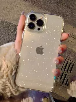 Роскошный блестящий чехол для телефона iPhone 11 12 13 14 15 Pro Max Xs XR Max 7 8 Plus Mini, мягкий прозрачный силиконовый чехол For iPhone 11