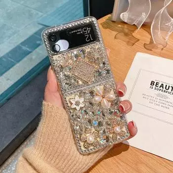 Роскошный блестящий чехол для телефона со стразами для Samsung Galaxy Z Flip 3, портативный браслет «сделай сам», чехол с бриллиантами для Galaxy Z Flip 4 For Samsung Z Flip 3