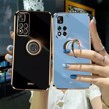 Роскошный чехол-держатель с кольцом для Xiaomi Redmi Note 11 Pro 10 10T 10S 9S 9 8 7 9T 9A Poco M3 X3 NFC F3 GT, защитный чехол-подставка для объектива Redmi 9T