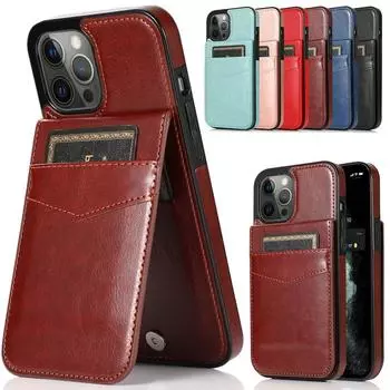 Роскошный чехол для iPhone 15 14 11 12 13 Mini Pro X XS Max 6 6s 7 8 Plus для Samsung S21 Note 9 10 20, чехол-кошелек с держателем для карт, кожаные сумки для телефона iPhone 6/6S чёрный