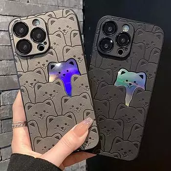 Роскошный чехол для телефона Cortex Bear для Iphone 14 13 12 11 Pro Max Plus, милый противоударный чехол с лазерным бампером For iPhone 11Pro жёлтый