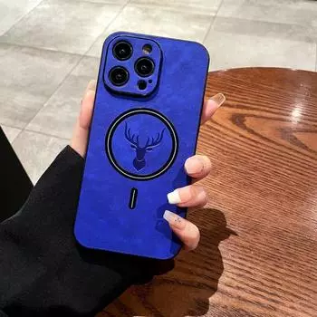 Роскошный чехол для телефона Magsafe с беспроводной зарядкой Deer Cortex для iPhone 15 14 13 12 11 Pro Max X XS XR Max, чехлы с магнитным бампером For iPhone 11