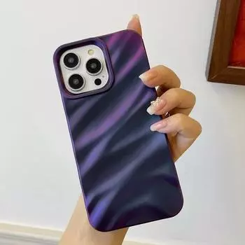 Роскошный чехол для телефона с 3D шелковым волнистым узором для iPhone 14 Pro Max, чехол для iPhone 11 12 13 15 Pro Max XR XS 7 8 Plus SE, однотонный чехол 6 Plus 6S Plus