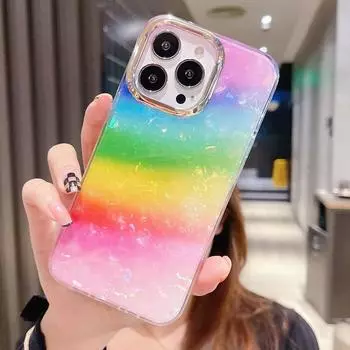 Роскошный чехол для телефона с леопардовым принтом для iPhone 11 12 13 14 15 Pro Max Plus, задняя крышка с радужным бампером For iPhone 14Plus