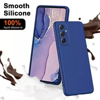 Роскошный чехол для телефона Samsung M54 5G, гладкий жидкий силиконовый чехол для Galaxy M54 5G, защитный чехол для камеры M54 5G чёрный