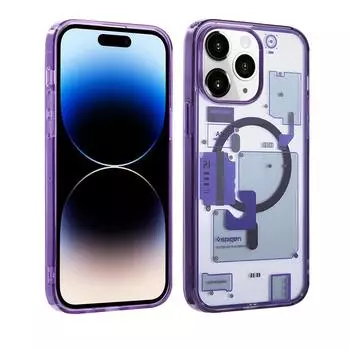 Роскошный чехол Spigen Circuit Board для iPhone 16 15 14 13 12 11 Pro Max Plus Magsafe Magnetic Wireless Charging Acrylic Cover For iPhone 15 Pro Max белый