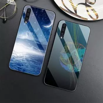Роскошный чехол Fundas для Samsung Galaxy A71 A72 A70 A73 A53 A13 5g A03 A22 A21s A03 Core A42 A52 Cosmic Earth, стеклянный чехол, чехол For Samsung A21S