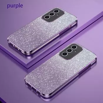 Роскошный градиентный блестящий чехол с покрытием для Samsung Galaxy A54 A34 A16 A06 A24 A14 A15 A05 A04 A53 A52 A23 A13 силиконовый защитный чехол на заднюю панель Samsung Galaxy S20 серый