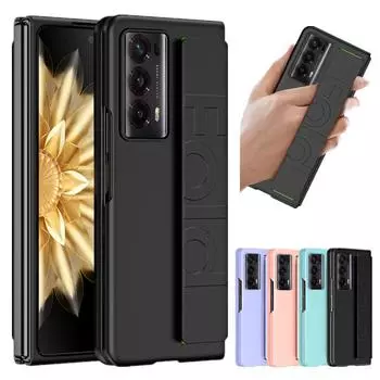 Роскошный чехол с ремешком на запястье для Honor Magic V2, защитный чехол, складной телефон, противоударный, цветной, полная защита, выдвижной чехол For Honor Magic V2 белый