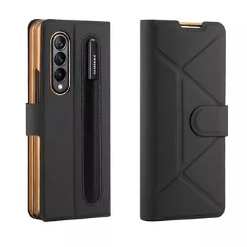 Роскошный кожаный чехол для Samsung Galaxy Z Fold 4 5G, чехлы с держателем S Pen, защита экрана, противоударный чехол для телефона, чехлы for Galaxy Z Fold4(7.6 )