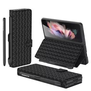 Роскошный кожаный кошелек с S Pen, держатель для карт, чехол для Samsung Galaxy Z Fold 3, 5G, чехол с полной защитой на 360°, Fundas For Z Fold 3 5G