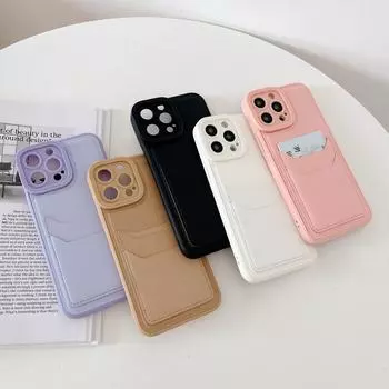 Роскошный кожаный квадратный силиконовый чехол-кошелек для карточек для iPhone 15 13 12 11 14 Pro Max XS XR X 8 7 Plus противоударный чехол