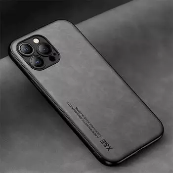 Роскошный кожаный магнитный чехол для iPhone 15 14 Pro 13 12 11 Pro Max Mini XR XS X 15 Plus, противоударный полный чехол с металлической пластиной iPhone 15 Pro Max