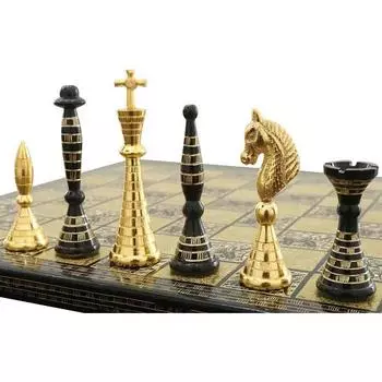 Роскошный набор шахматных фигур Warly Luxury из твердой латуни, металла, племенного искусства, 30,48 см
