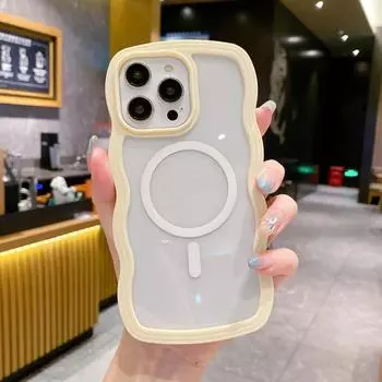 Роскошный противоударный чехол для телефона iPhone 15 14 13 12 11 Pro Max, прозрачный многофункциональный мягкий чехол с магнитной подставкой и зарядкой For iphone 11 ProMax