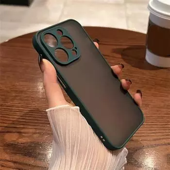 Роскошный противоударный матовый чехол для iPhone 14 13 12 11 Pro Max X Xs XR 7 8 Plus, силиконовый бампер, прозрачный жесткий чехол из ПК For iPhone 7 красный