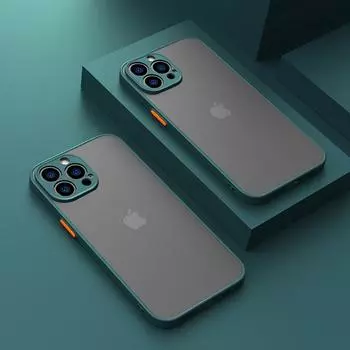 Роскошный противоударный матовый чехол для телефона Iphone 13 12 11 Pro Max Xr Xs X 7 8 Plus Se 2020 2022, мини-бампер, жесткий прозрачный чехол из ПК For iPhone SE 2020 красный